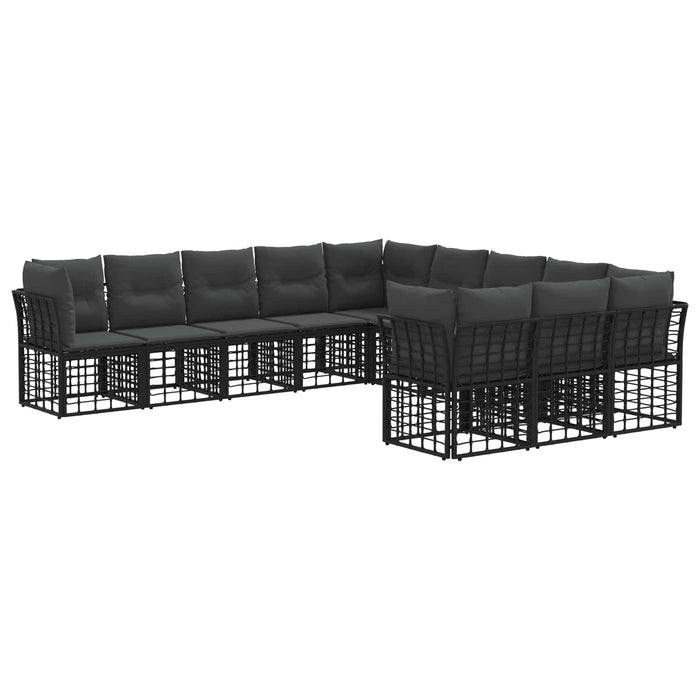 Set de canapele de exterior Negru și Gri închis Poliester - WALTI WALTI