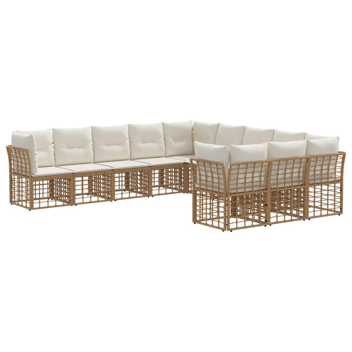 Set de canapele de exterior Alb Natural și Crem Poliester - WALTI WALTI