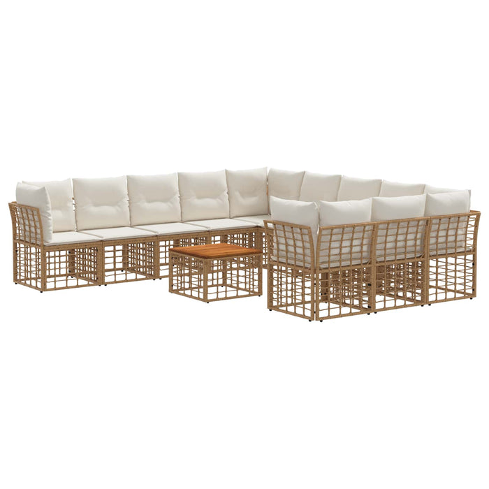 Set de canapele de exterior 12 pcs Alb Natural și Crem - WALTI WALTI