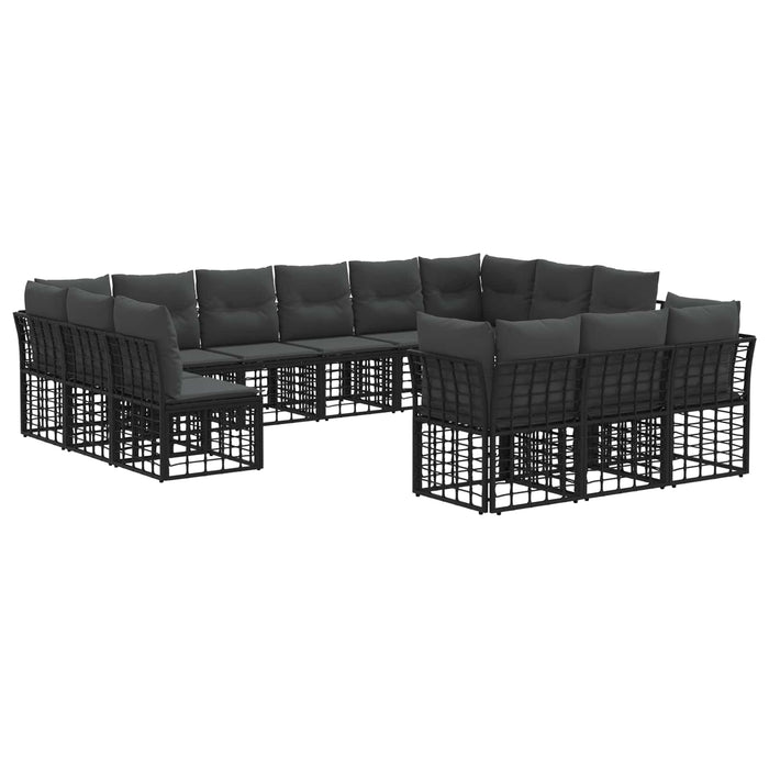 Set de canapele de exterior Negru și Gri închis Poliester - WALTI WALTI