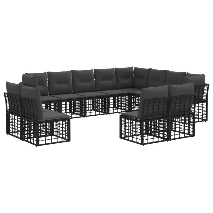 Set de canapele de exterior Negru și Gri închis Poliester - WALTI WALTI