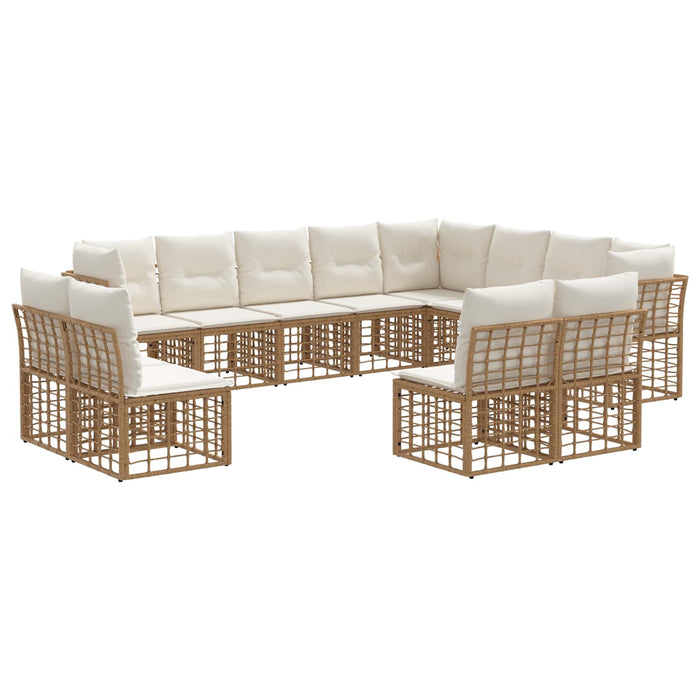 Set de canapele de exterior Alb Natural și Crem Poliester - WALTI WALTI