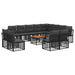 Set de canapele de exterior 13 pcs Negru și Gri închis - WALTI WALTI