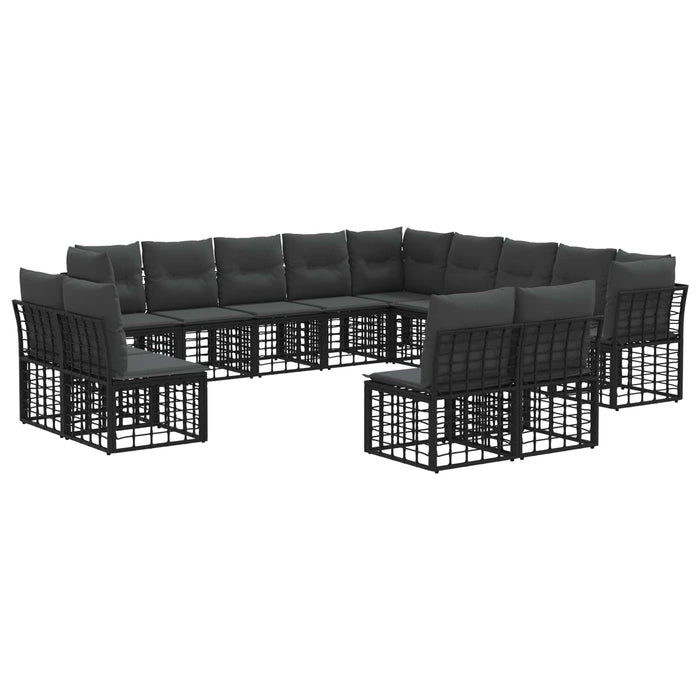 Set de canapele de exterior Negru și Gri închis Poliester - WALTI WALTI