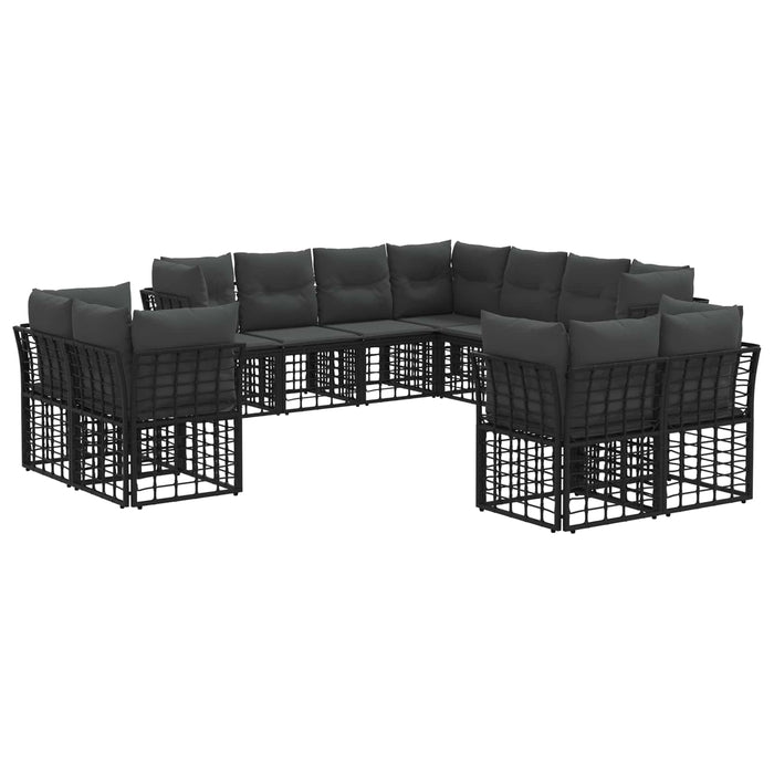 Set de canapele de exterior Negru și Gri închis Poliester - WALTI WALTI