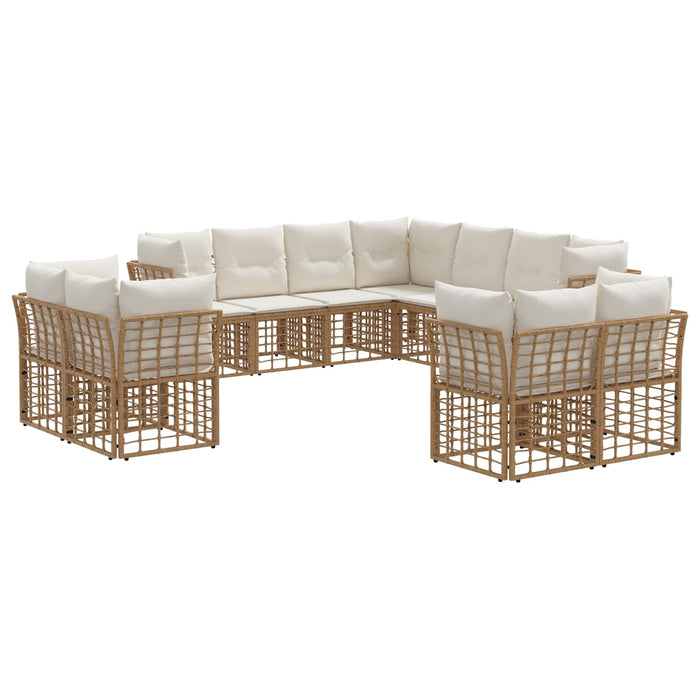 Set de canapele de exterior Alb Natural și Crem Poliester - WALTI WALTI