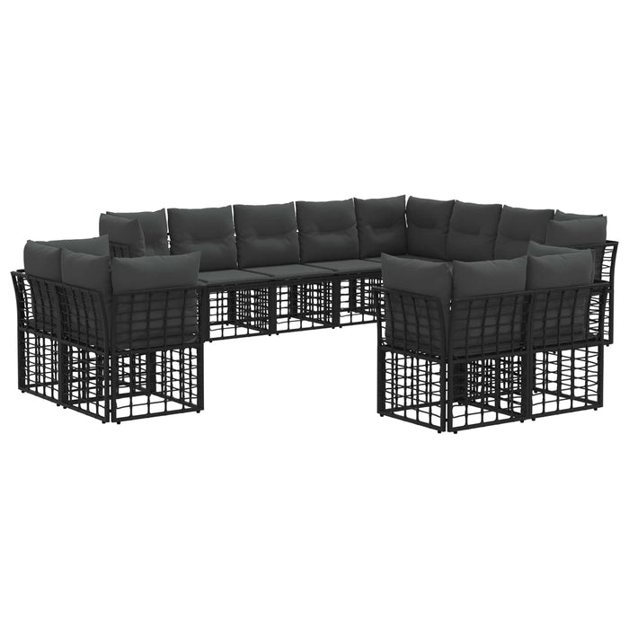 Set de canapele de exterior Negru și Gri închis Poliester - WALTI WALTI