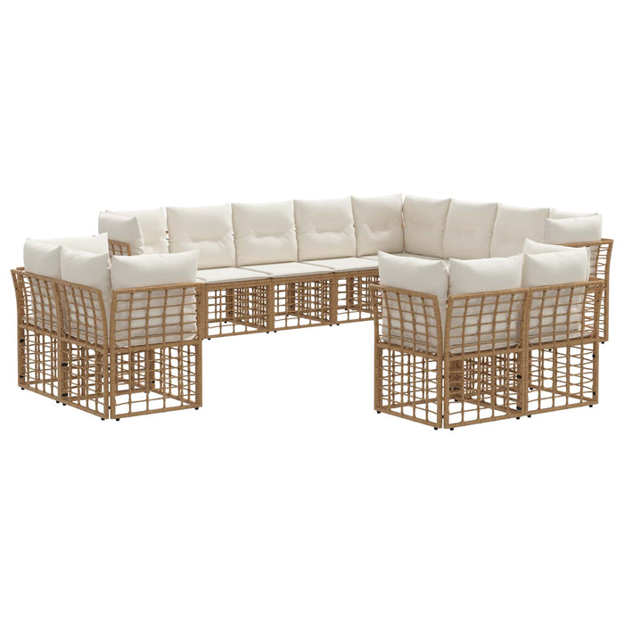 Set de canapele de exterior Alb Natural și Crem Poliester - WALTI WALTI