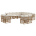 Set de canapele de exterior Alb Natural și Crem Poliester - WALTI WALTI