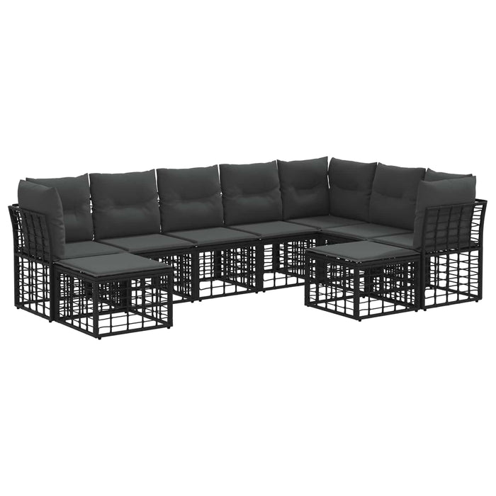Set de canapele de exterior Negru și Gri închis Poliester - WALTI WALTI