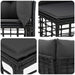 Set de canapele de exterior 8 pcs Negru și Gri închis Poliester - WALTI WALTI