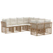 Set de canapele de exterior 8 pcs Alb Natural și Crem Poliester - WALTI WALTI