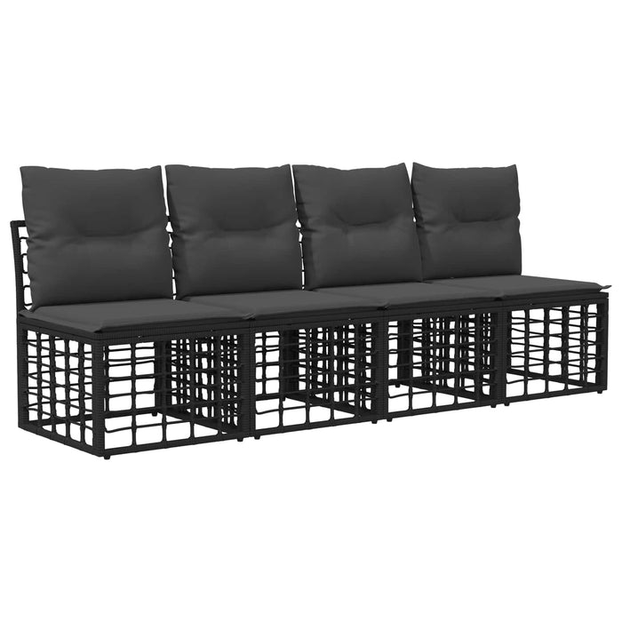 Set de canapele de exterior 11 buc. Negru și Gri închis WALTI