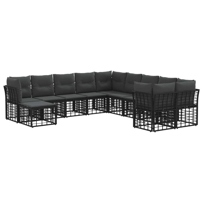 Set de canapele de exterior 11 pcs Negru și Gri închis - WALTI WALTI