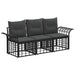 Set de canapele de exterior 3 pcs Negru și Gri închis Poliester - WALTI WALTI