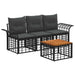 Set de canapele de exterior 4 pcs Negru și Gri închis Poliester - WALTI WALTI