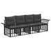 Set de canapele de exterior 4 pcs Negru și Gri închis Poliester - WALTI WALTI