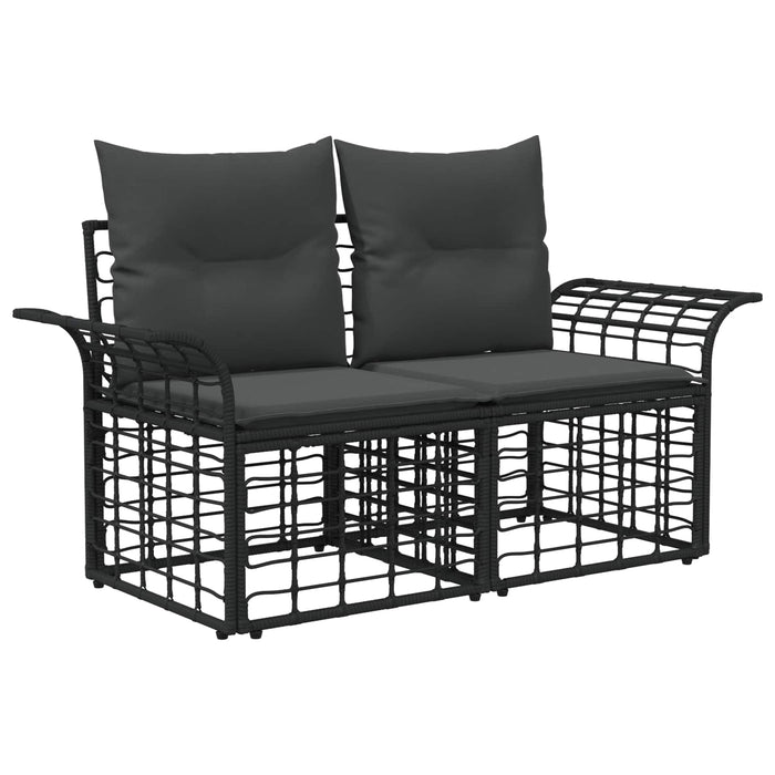Set de canapele de exterior 6 buc. Negru și Gri închis WALTI
