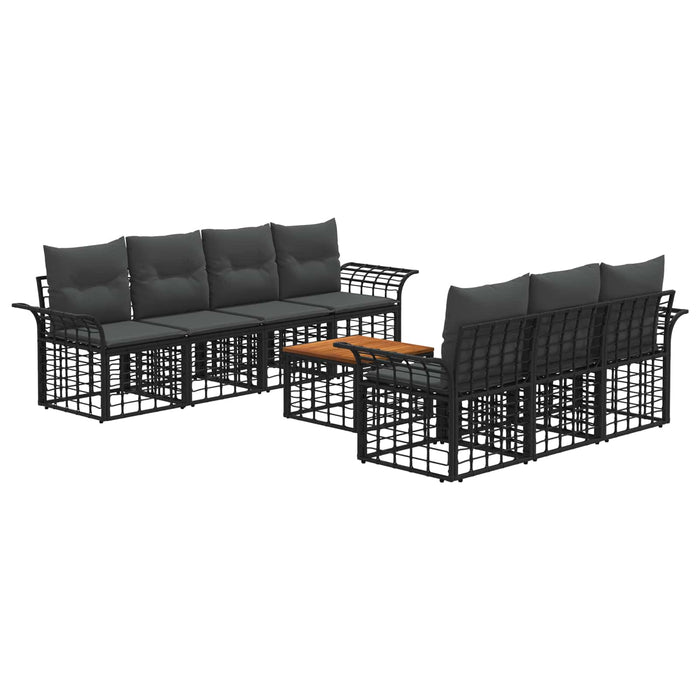 Set de canapele de exterior 8 buc. Negru și Gri închis WALTI