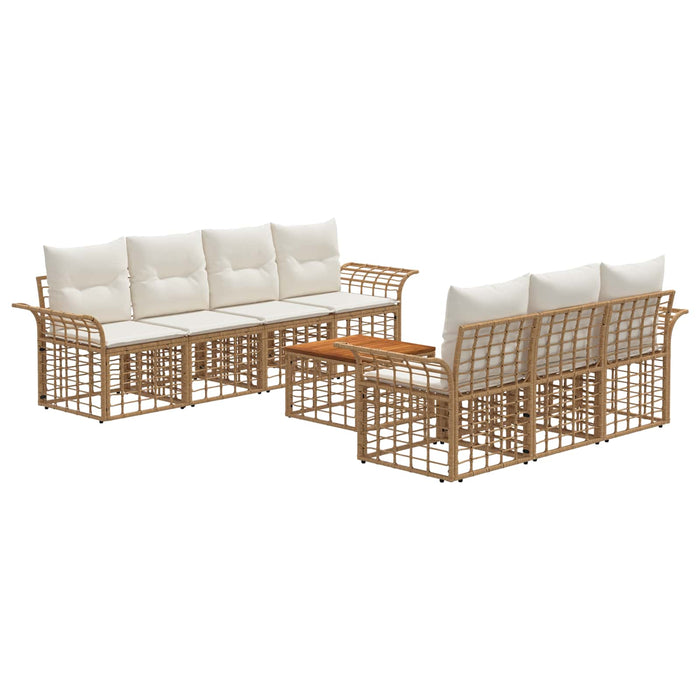 Set de canapele de exterior 8 buc. Alb Natural și Crem WALTI