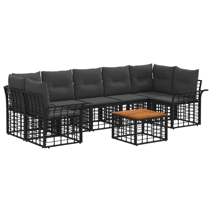 Set de canapele de exterior 8 buc. Negru și Gri închis WALTI