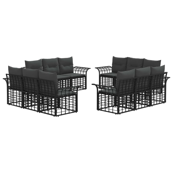 Set de canapele de exterior 12 pcs Negru și Gri închis - WALTI WALTI