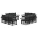 Set de canapele de exterior 12 pcs Negru și Gri închis - WALTI WALTI