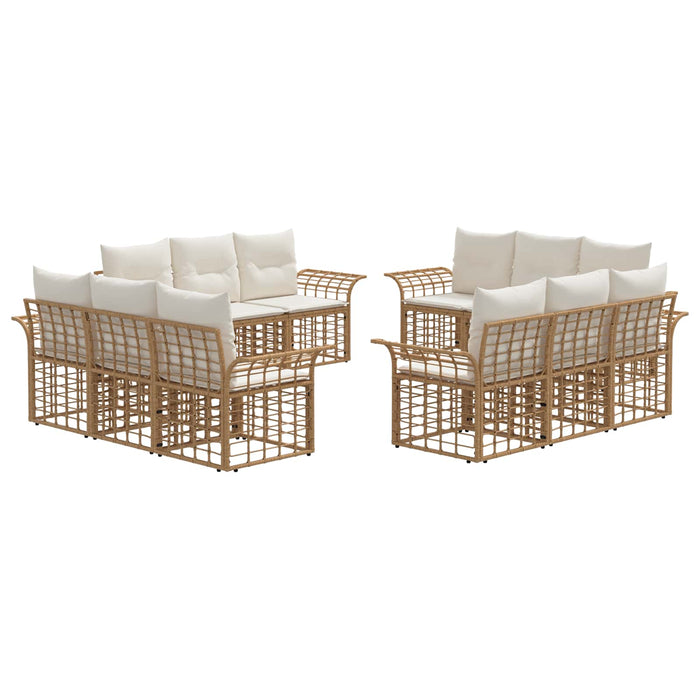 Set de canapele de exterior 12 pcs Alb Natural și Crem - WALTI WALTI