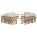 Set de canapele de exterior 12 pcs Alb Natural și Crem - WALTI WALTI