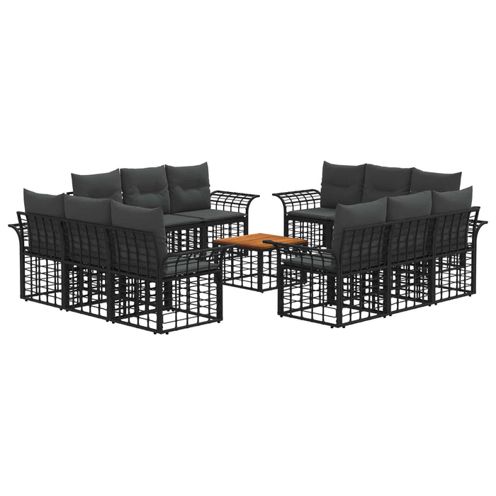 Set de canapele de exterior 13 pcs Negru și Gri închis - WALTI WALTI