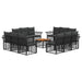 Set de canapele de exterior 13 pcs Negru și Gri închis - WALTI WALTI