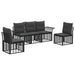Set de canapele de exterior 5 pcs Negru și Gri închis Poliester - WALTI WALTI
