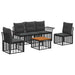 Set de canapele de exterior 6 pcs Negru și Gri închis Poliester - WALTI WALTI