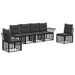 Set de canapele de exterior 6 pcs Negru și Gri închis Poliester - WALTI WALTI