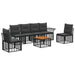 Set de canapele de exterior 7 pcs Negru și Gri închis Poliester - WALTI WALTI