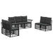 Set de canapele de exterior 7 pcs Negru și Gri închis Poliester - WALTI WALTI