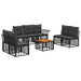 Set de canapele de exterior 8 pcs Negru și Gri închis Poliester - WALTI WALTI