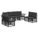 Set de canapele de exterior 8 pcs Negru și Gri închis Poliester - WALTI WALTI