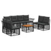 Set de canapele de exterior 9 pcs Negru și Gri închis Poliester - WALTI WALTI