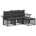 Set de canapele de exterior 4 pcs Negru și Gri închis Poliester - WALTI WALTI