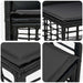 Set de canapele de exterior 5 pcs Negru și Gri închis Poliester - WALTI WALTI