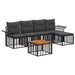 Set de canapele de exterior 6 pcs Negru și Gri închis Poliester - WALTI WALTI