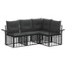 Set de canapele de exterior 4 pcs Negru și Gri închis Poliester - WALTI WALTI