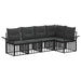 Set de canapele de exterior 5 pcs Negru și Gri închis Poliester - WALTI WALTI