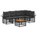 Set de canapele de exterior 6 pcs Negru și Gri închis Poliester - WALTI WALTI