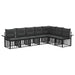Set de canapele de exterior 7 pcs Negru și Gri închis Poliester - WALTI WALTI