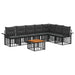 Set de canapele de exterior 8 pcs Negru și Gri închis Poliester - WALTI WALTI
