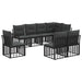 Set de canapele de exterior 8 pcs Negru și Gri închis Poliester - WALTI WALTI
