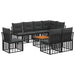 Set de canapele de exterior 9 pcs Negru și Gri închis Poliester - WALTI WALTI