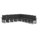 Set de canapele de exterior 9 pcs Negru și Gri închis Poliester - WALTI WALTI